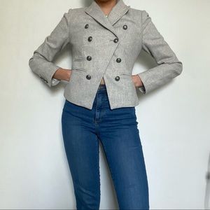 Banana Republic Gray Cropped Band Style Blazer
